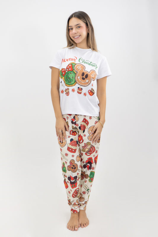 PIJAMA PANTALON LARGO MUJER MICKEY DULCE NAVIDAD