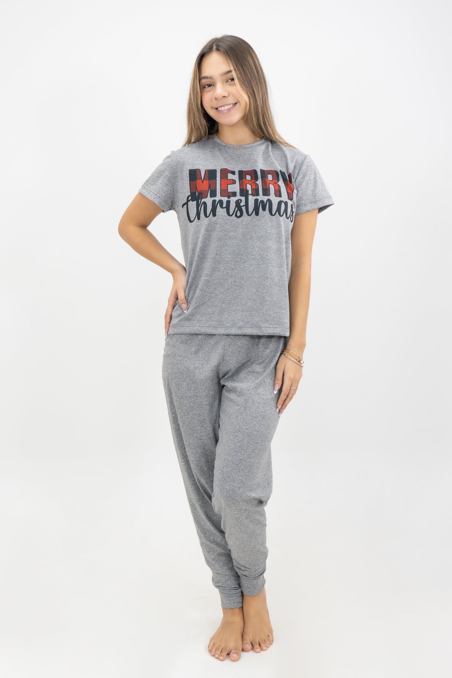 PIJAMA CAMISETA MUJER GRIS JASPE II