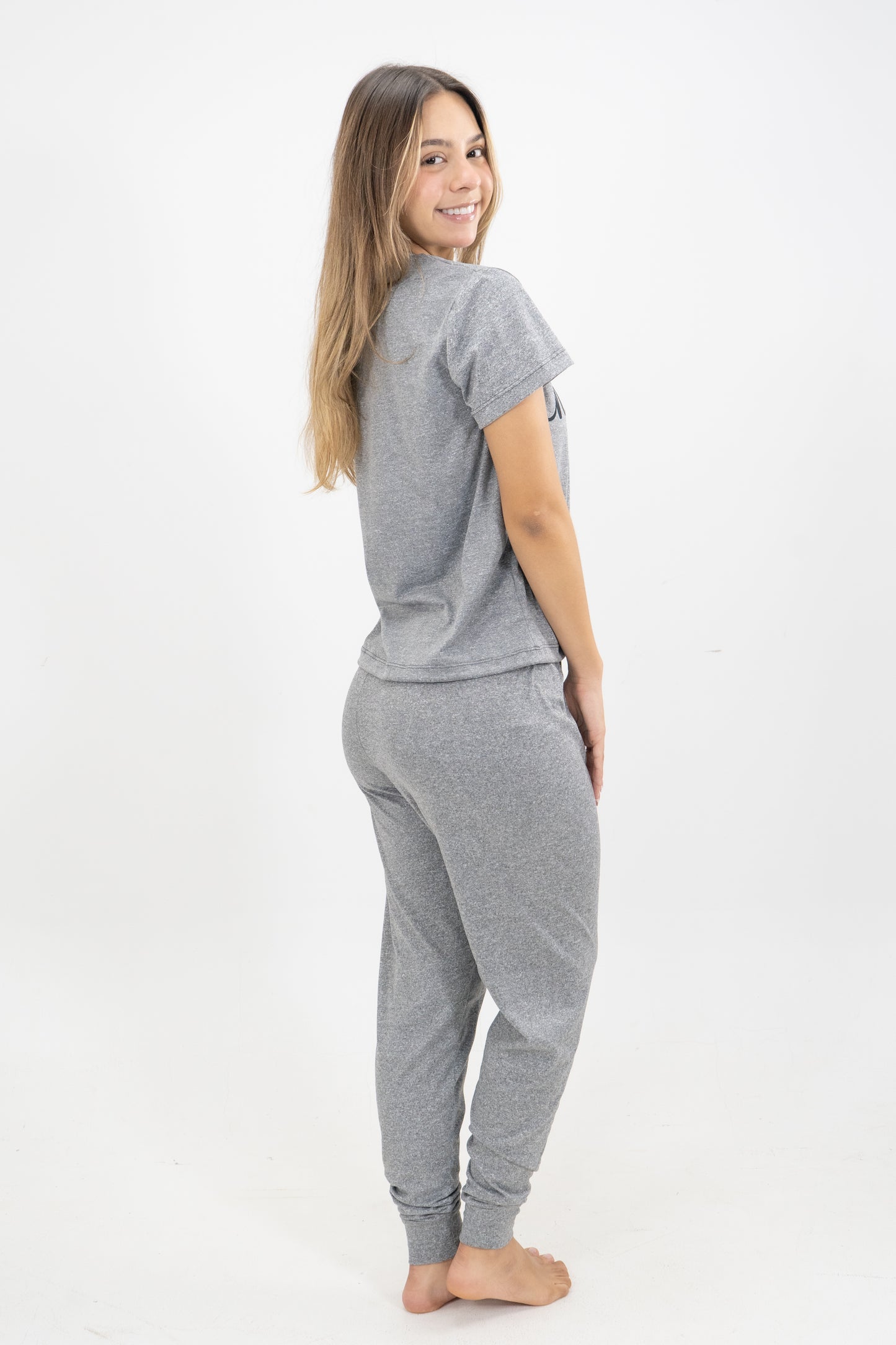 PIJAMA PANTALON LARGO MUJER GRIS JASPE II