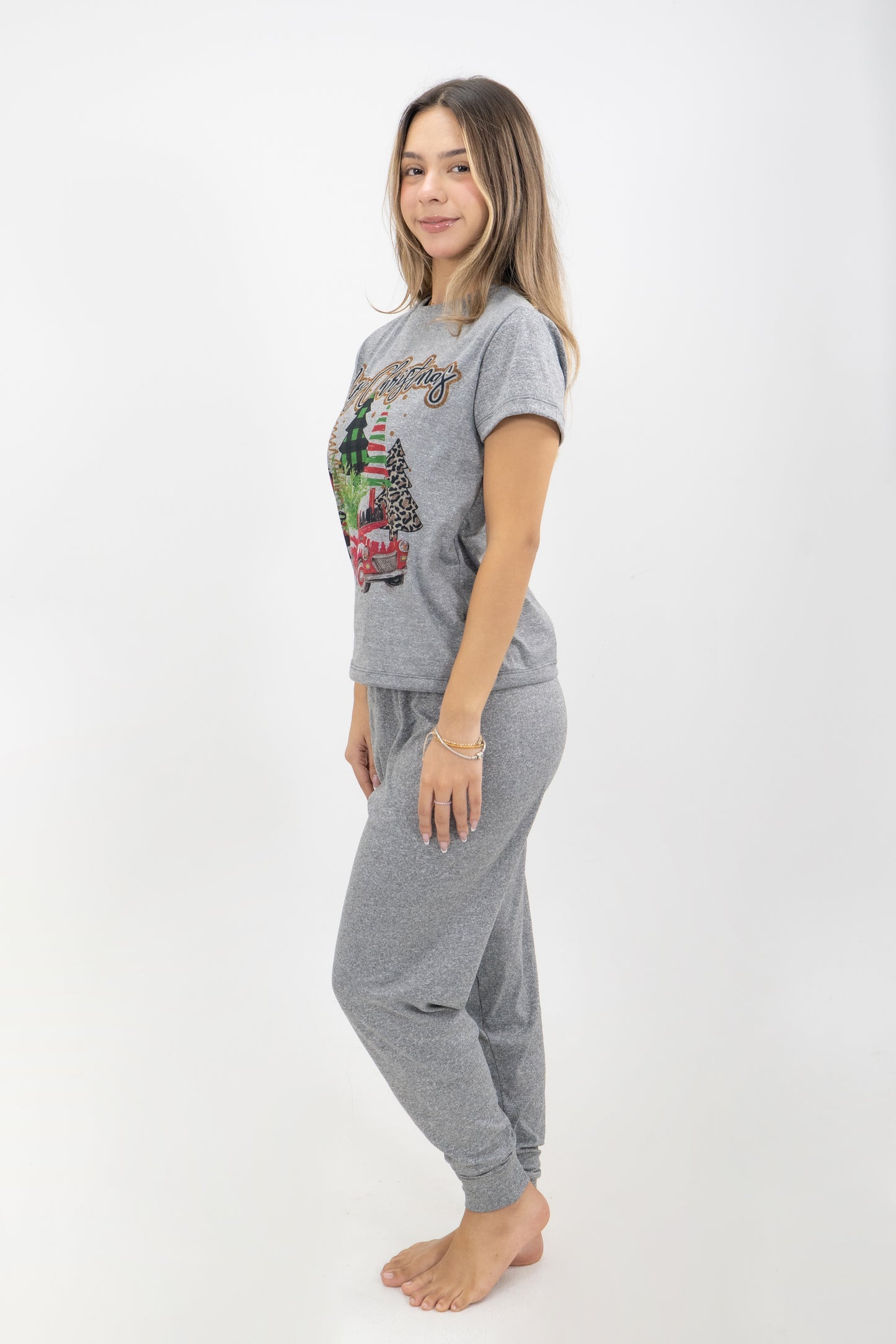 PIJAMA PANTALON LARGO MUJER GRIS JASPE II