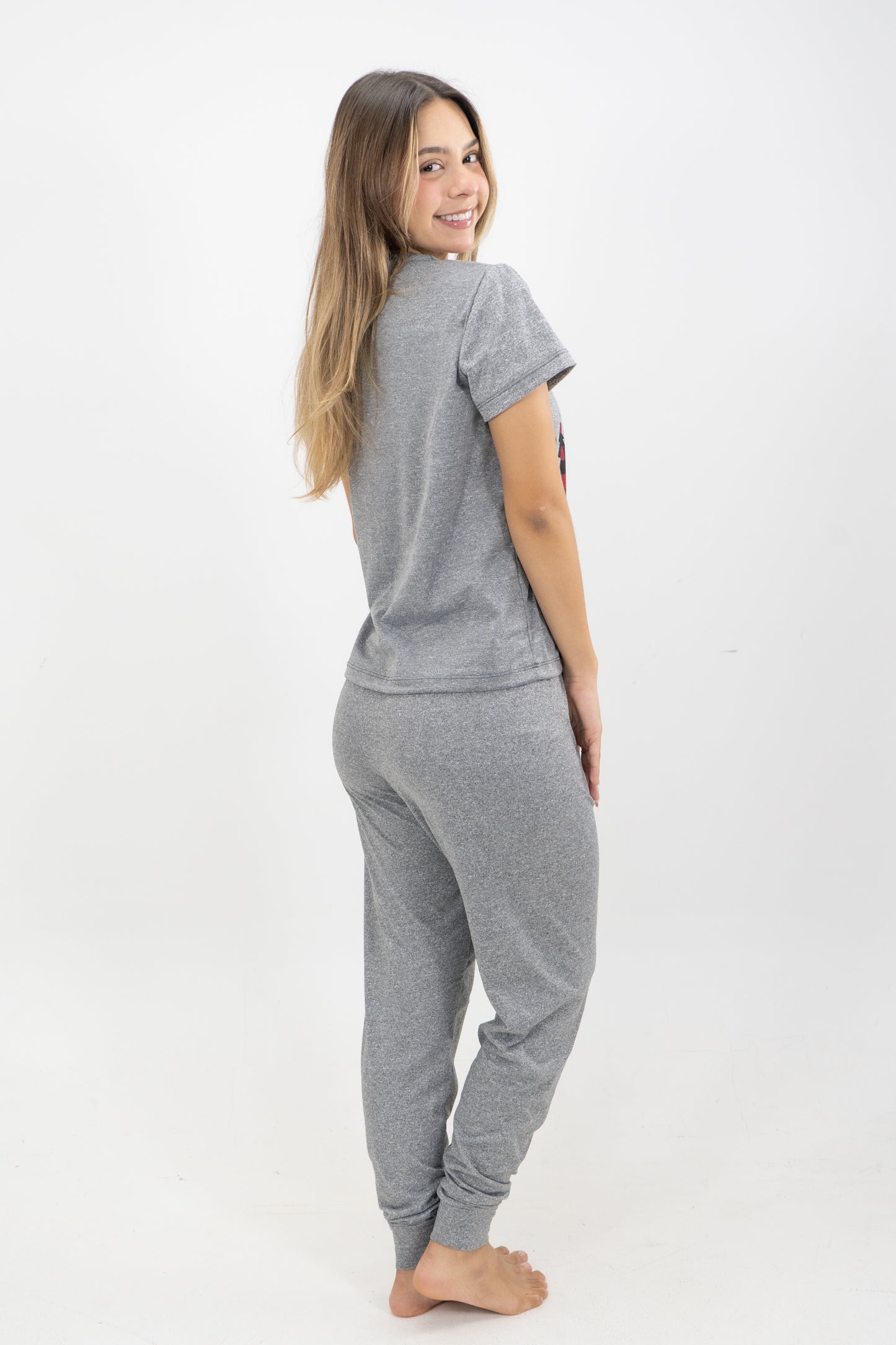 PIJAMA PANTALON LARGO MUJER GRIS JASPE II