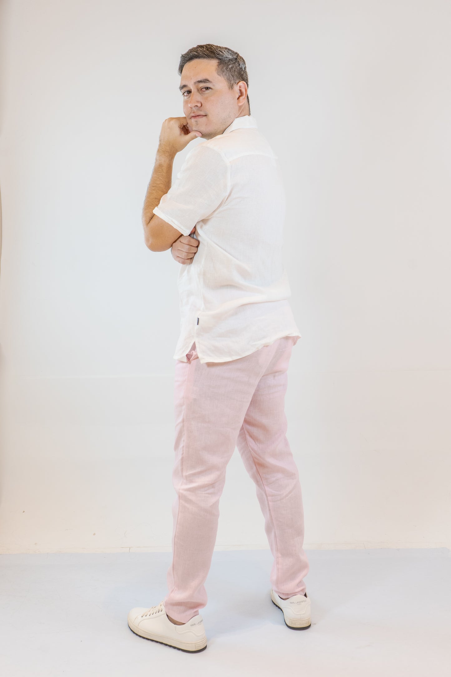 CAMISA LINO CASTELAR BLANCO DE HOMBRE