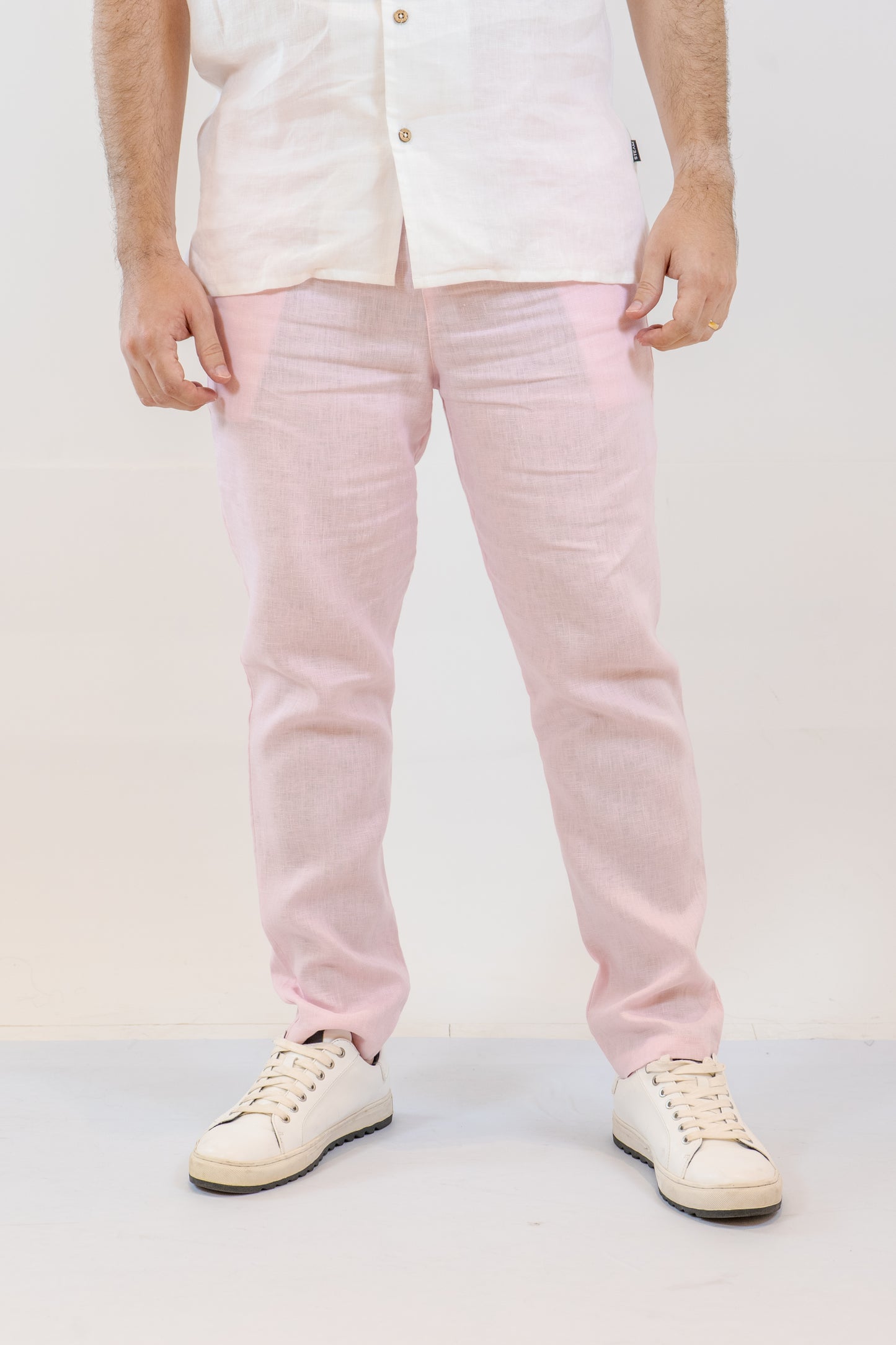 PANTALON LINO ROSADO DE HOMBRE