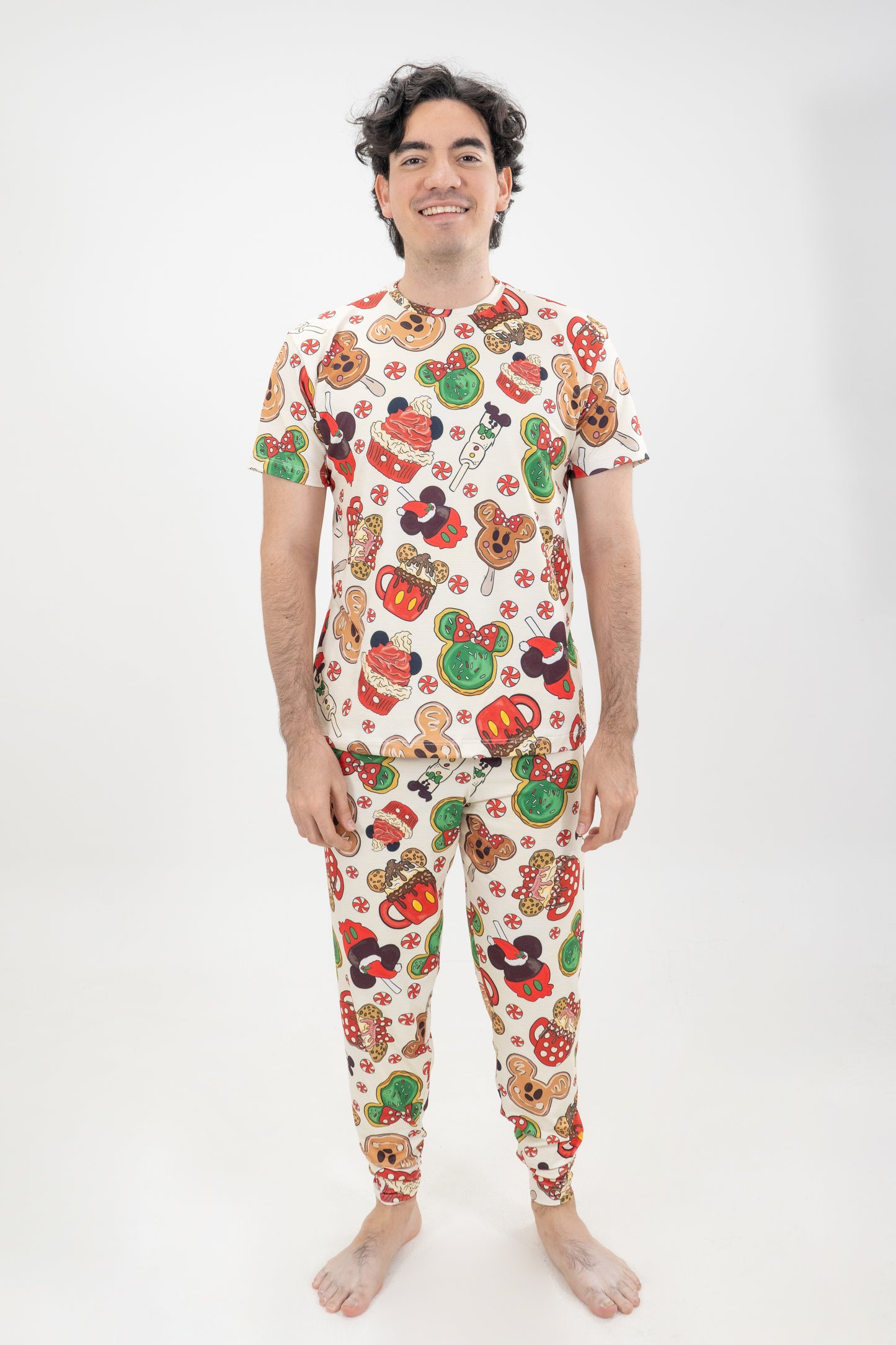 PIJAMA PANTALON LARGO SUBLIMADO HOMBRE MICKEY DULCE NAVIDAD