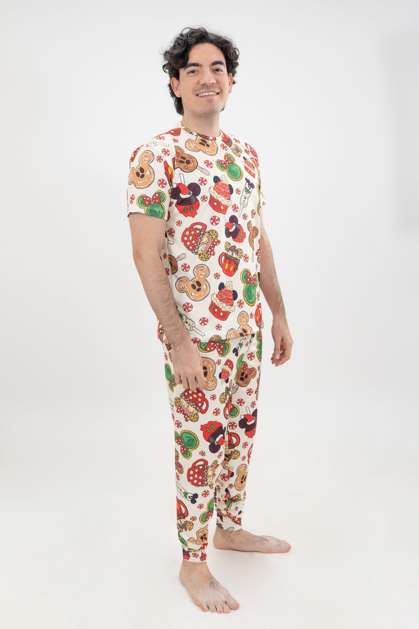 PIJAMA PANTALON LARGO SUBLIMADO HOMBRE MICKEY DULCE NAVIDAD
