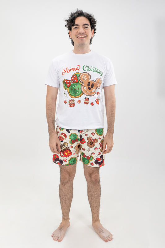 PIJAMA PANTALONETA HOMBRE MICKEY DULCE NAVIDAD