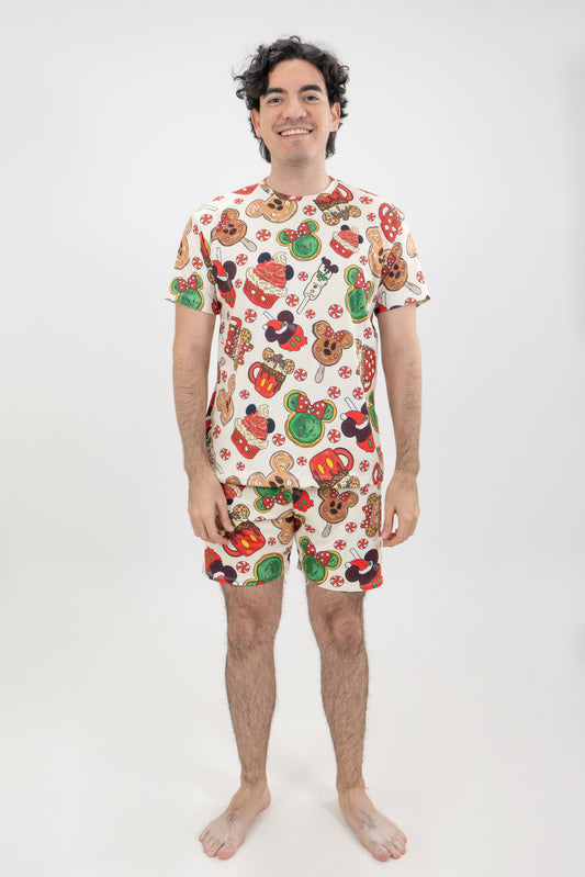 PIJAMA PANTALONETA SUBLIMADA HOMBRE MICKEY DULCE NAVIDAD
