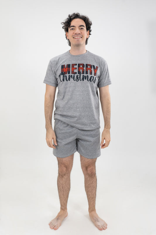 PIJAMA PANTALONETA HOMBRE GRIS JASPE I