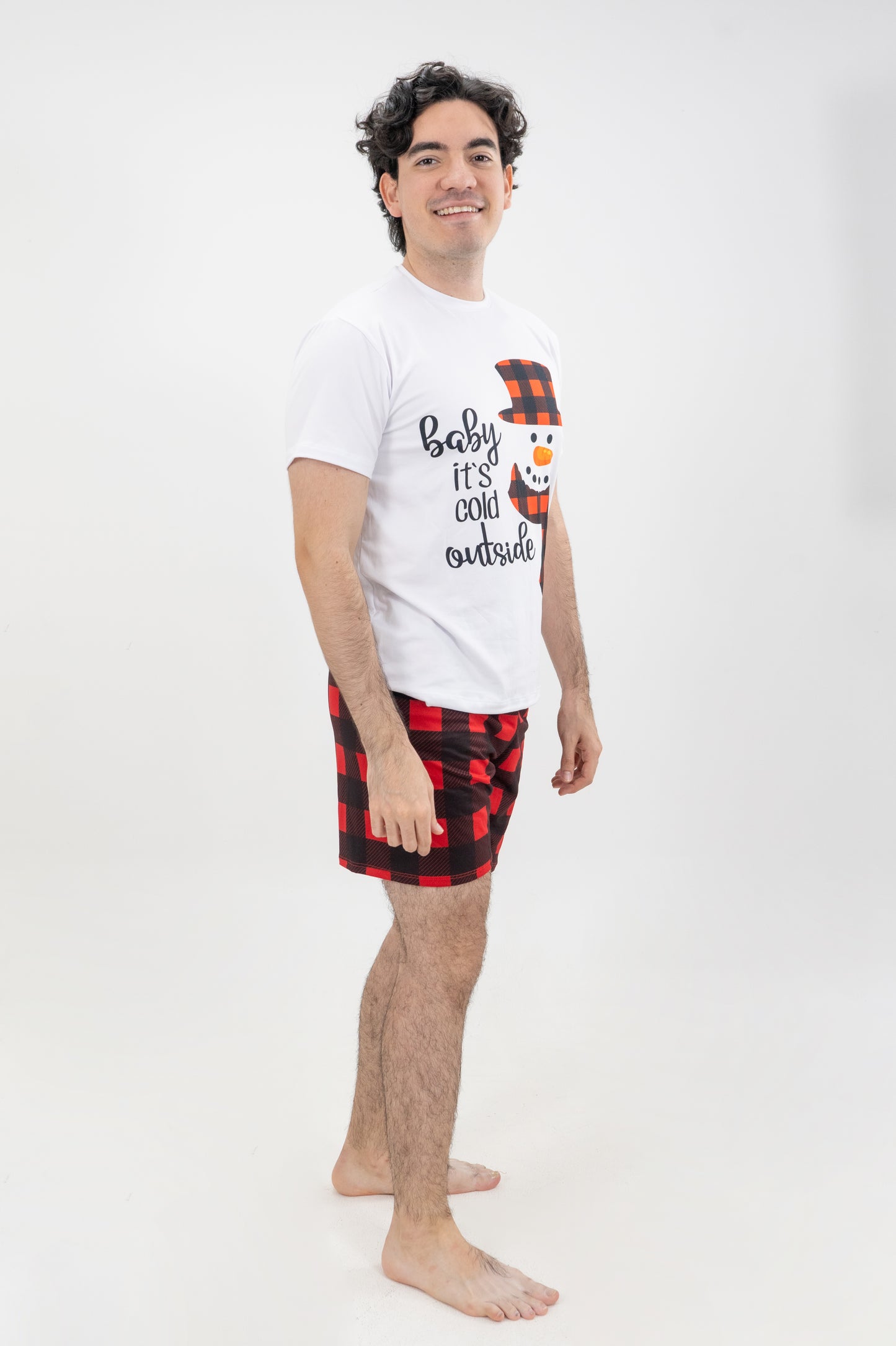 PIJAMA PANTALONETA HOMBRE CUADROS NAVIDEÑOS II