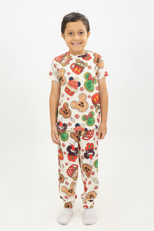 PIJAMA PANTALON SUBLIMADA NIÑOS MICKEY DULCE NAVIDAD