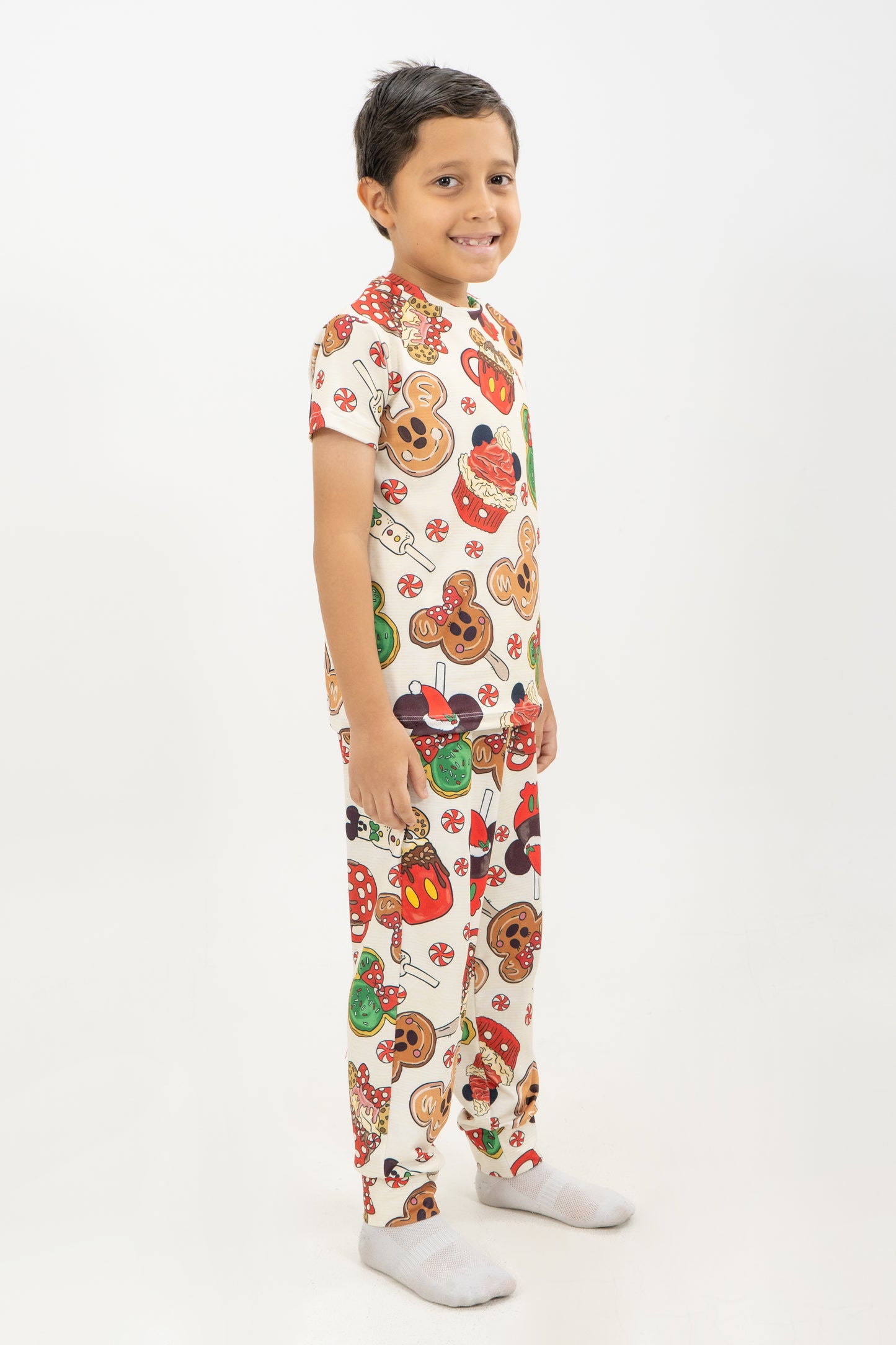 PIJAMA PANTALON SUBLIMADA NIÑOS MICKEY DULCE NAVIDAD