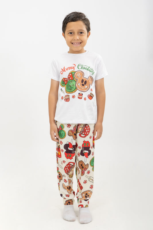 PIJAMA PANTALON LARGO NIÑOS MICKEY DULCE NAVIDAD