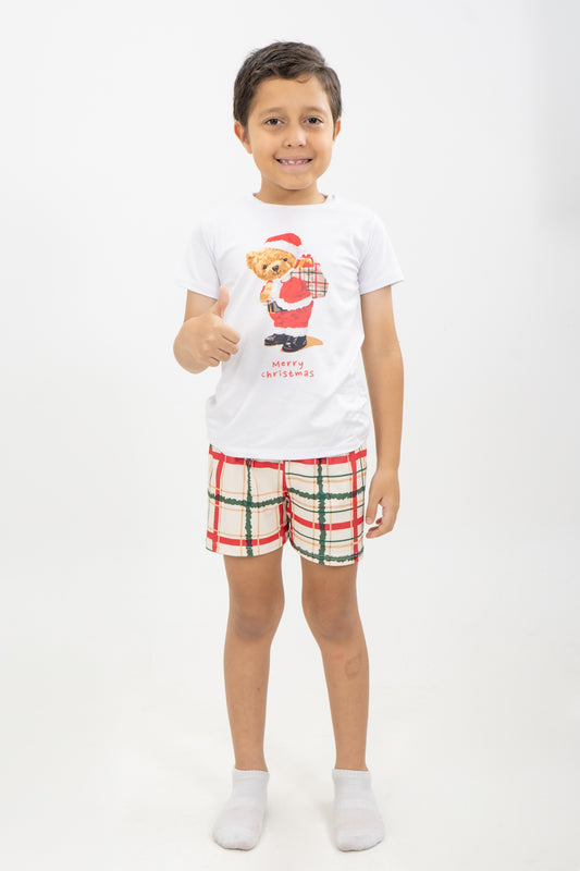 PIJAMA SHORT NIÑOS MERRY CHRISTMAS