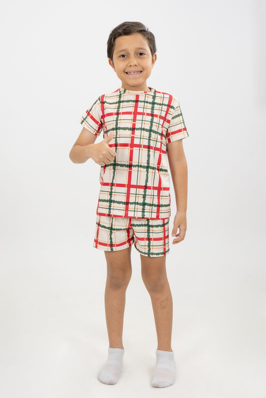 PIJAMA SHORT SUBLIMADA NIÑOS MERRY CHRISTMAS