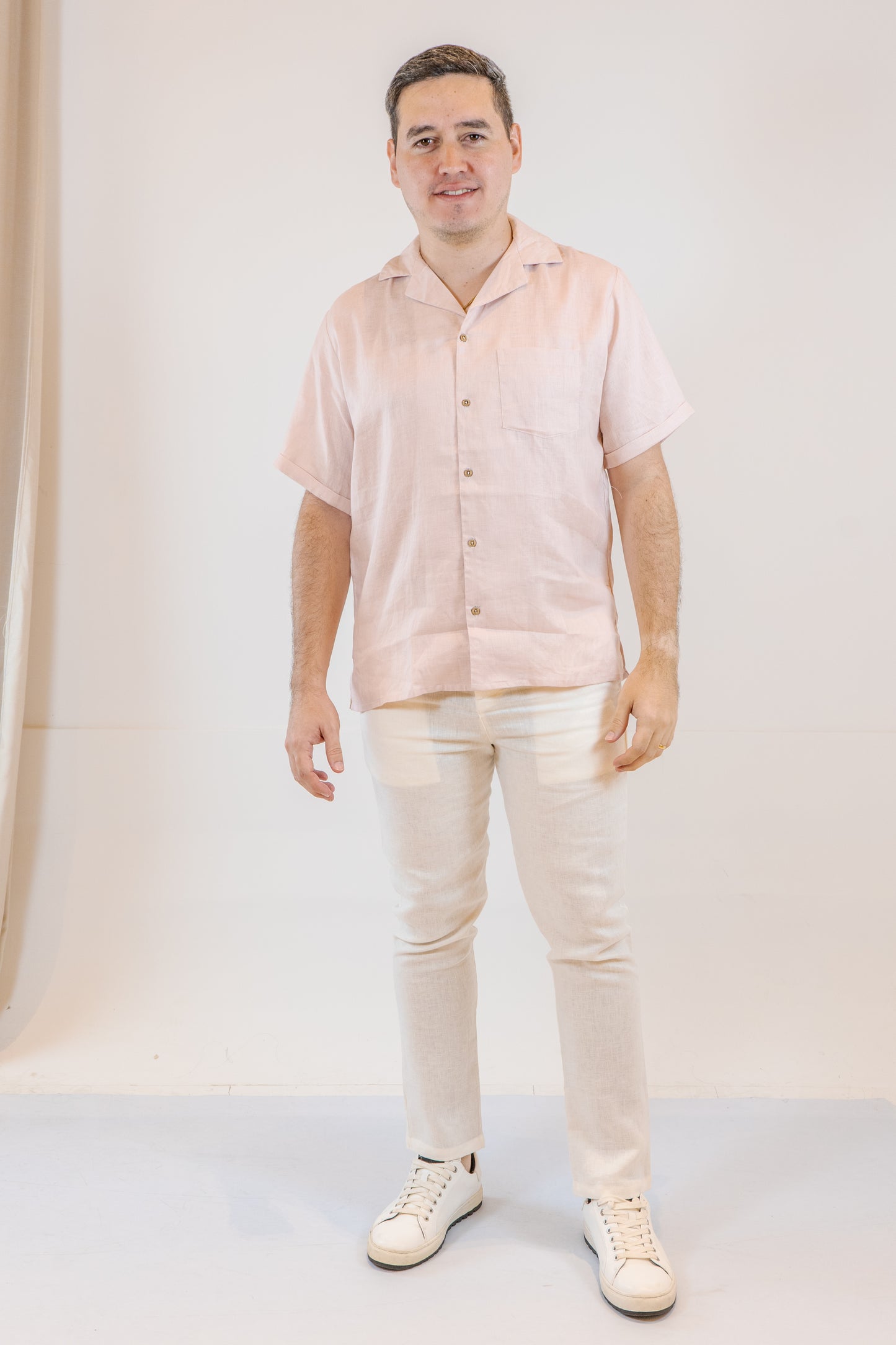 CAMISA LINO CASTELAR ROSADO DE HOMBRE