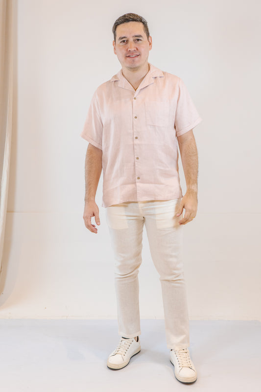 CAMISA LINO CASTELAR ROSADO DE HOMBRE