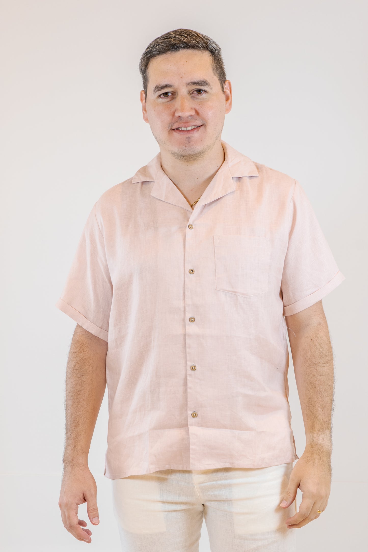 CAMISA LINO CASTELAR ROSADO DE HOMBRE
