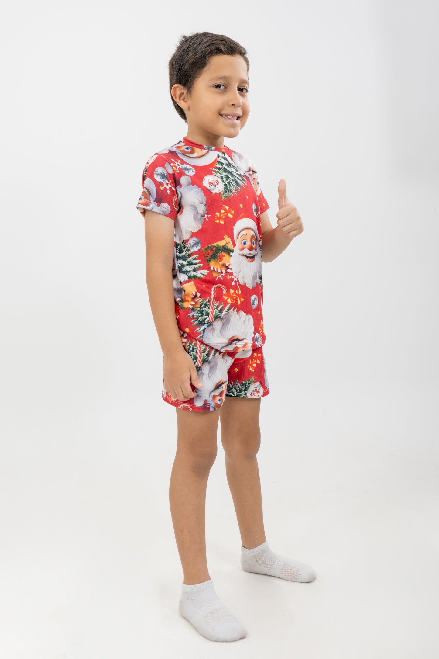PIJAMA SHORT SUBLIMADA NIÑOS SANTA