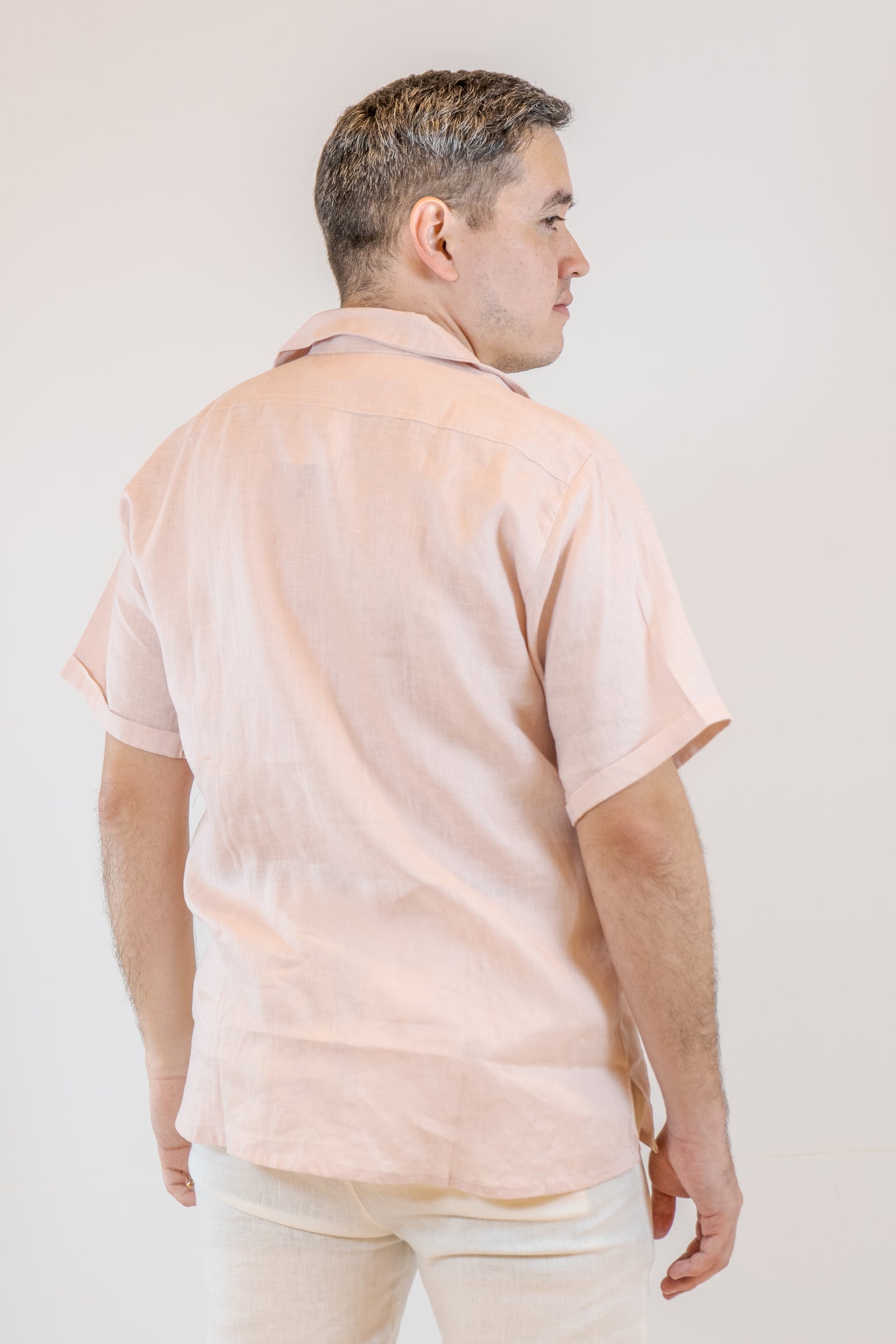 CAMISA LINO CASTELAR ROSADO DE HOMBRE