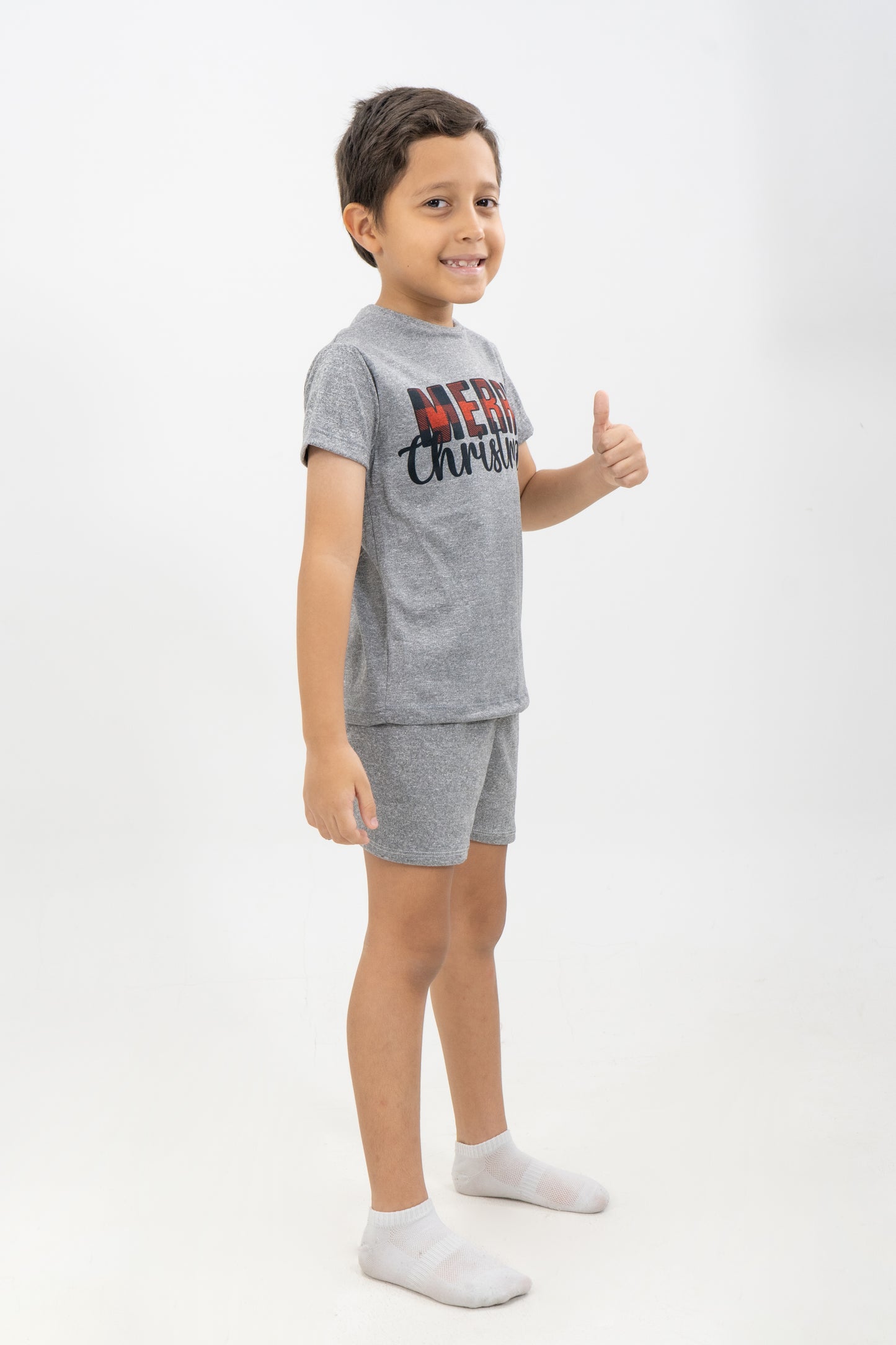 PIJAMA SHORT NIÑOS GRIS JASPE I