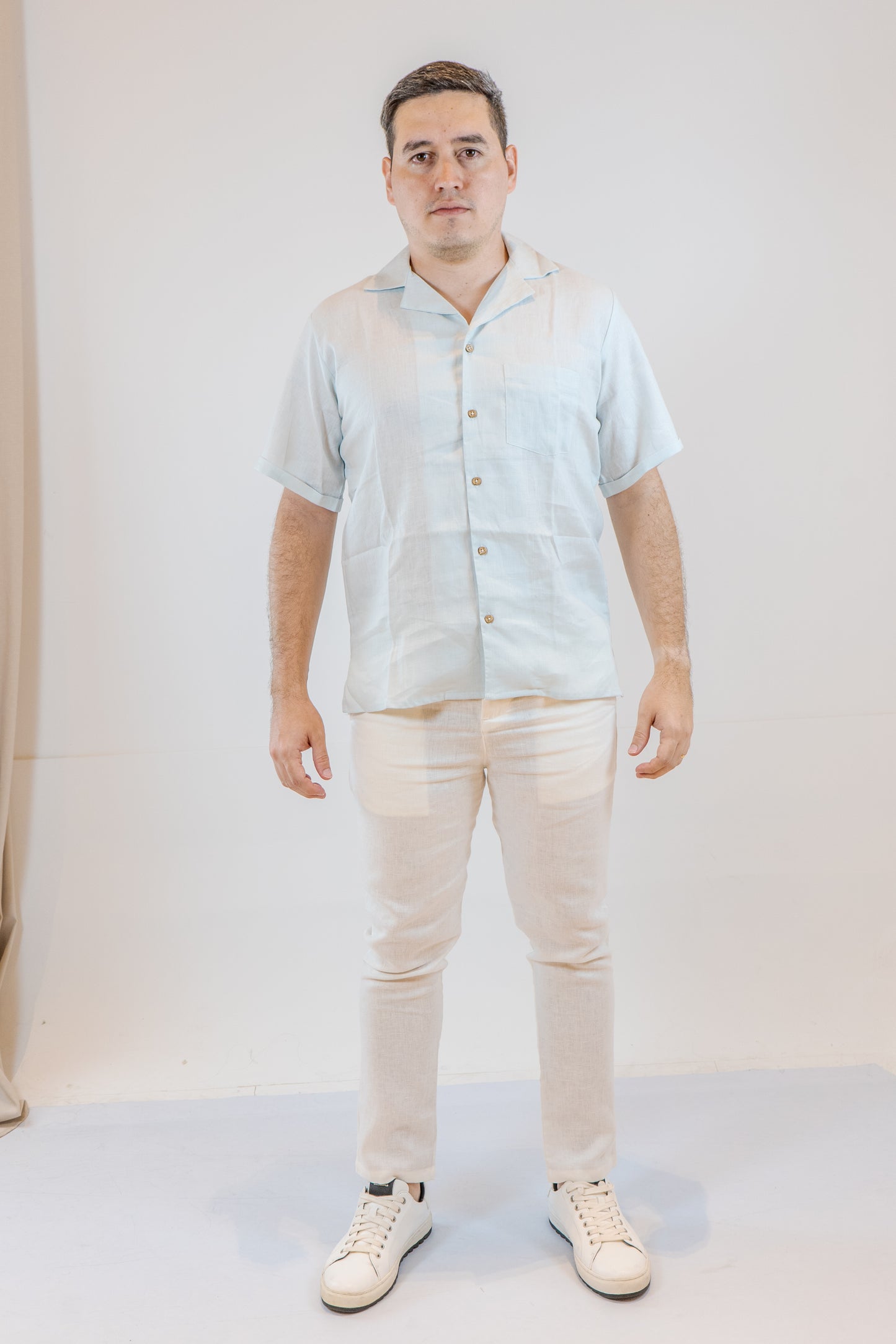 CAMISA LINO CASTELAR AZUL CLARO DE HOMBRE