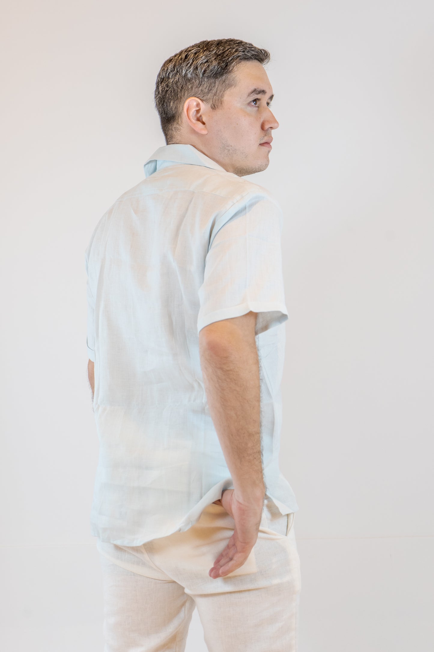 CAMISA LINO CASTELAR AZUL CLARO DE HOMBRE