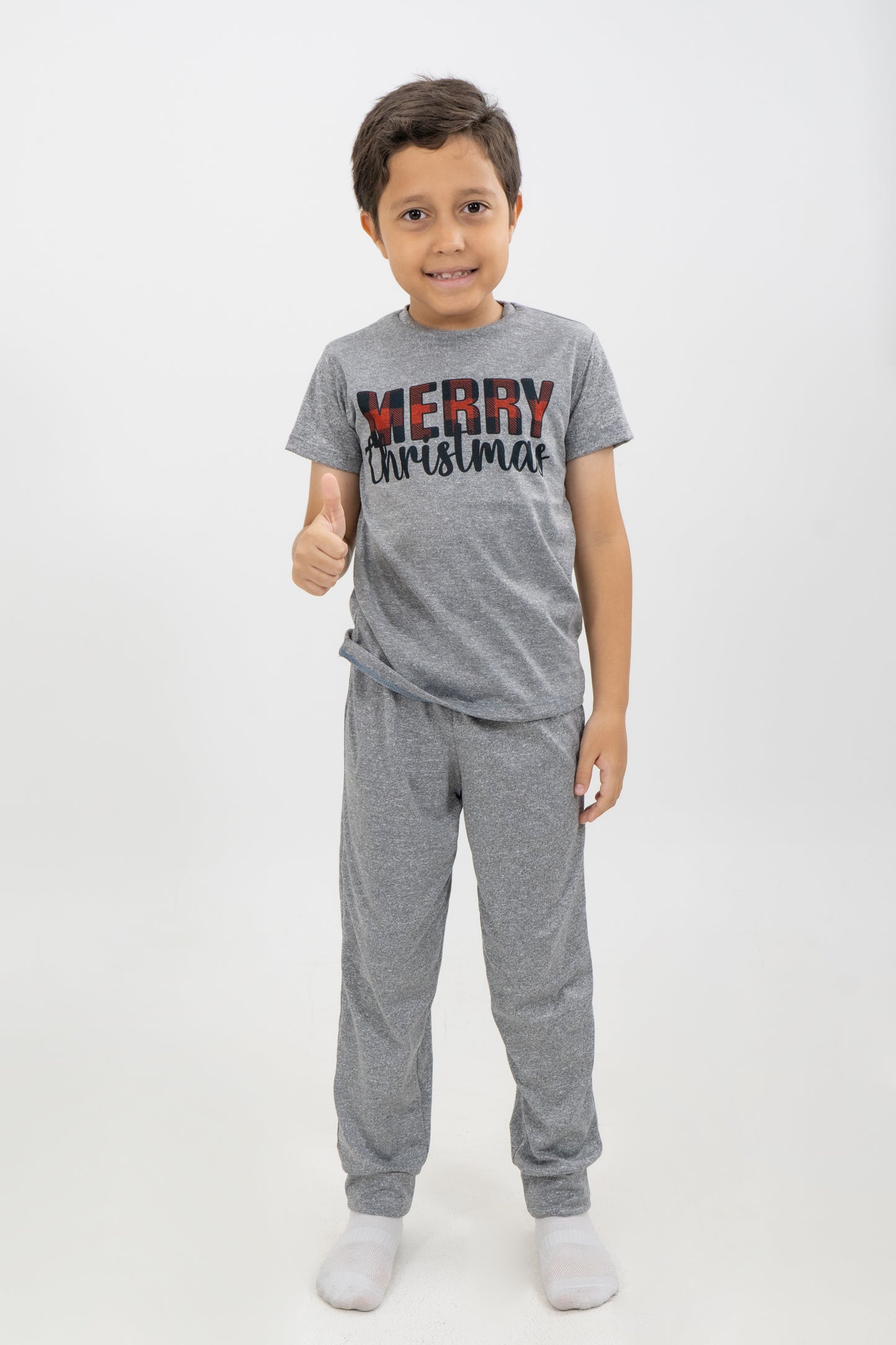 PIJAMA CAMISETA NIÑOS GRIS JASPE II