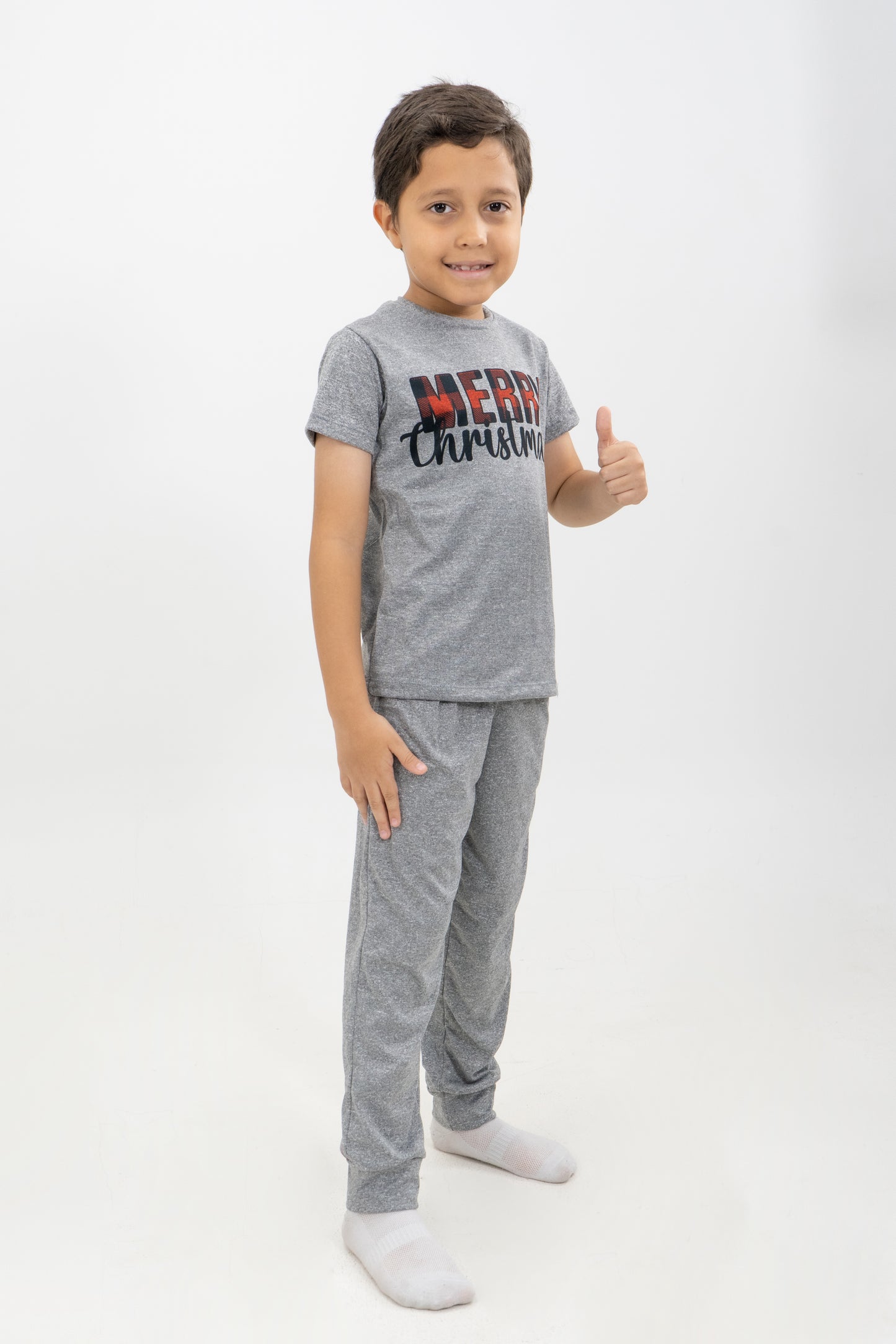 PIJAMA CAMISETA NIÑOS GRIS JASPE II