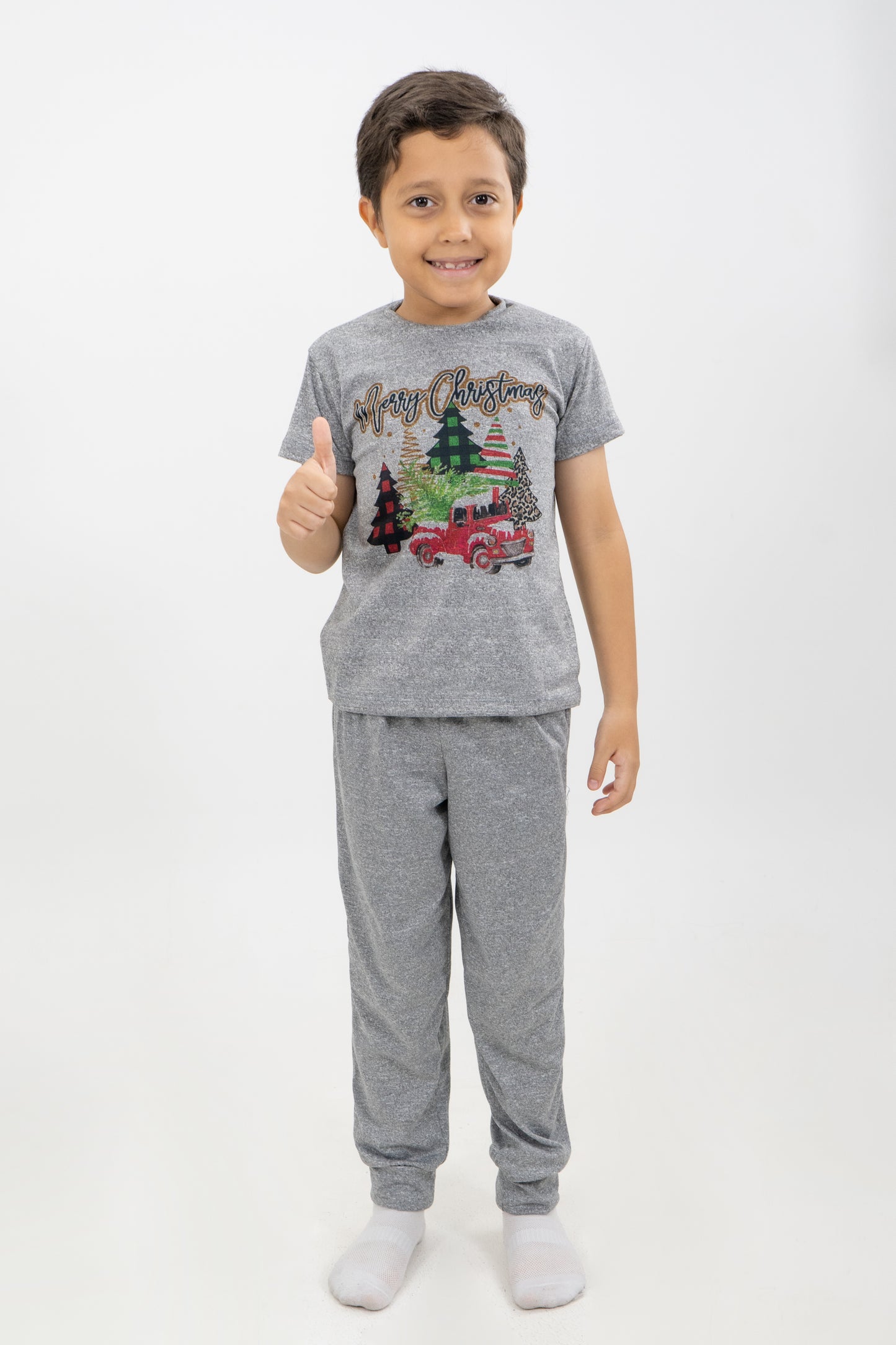PIJAMA PANTALON LARGO NIÑOS GRIS JASPE I