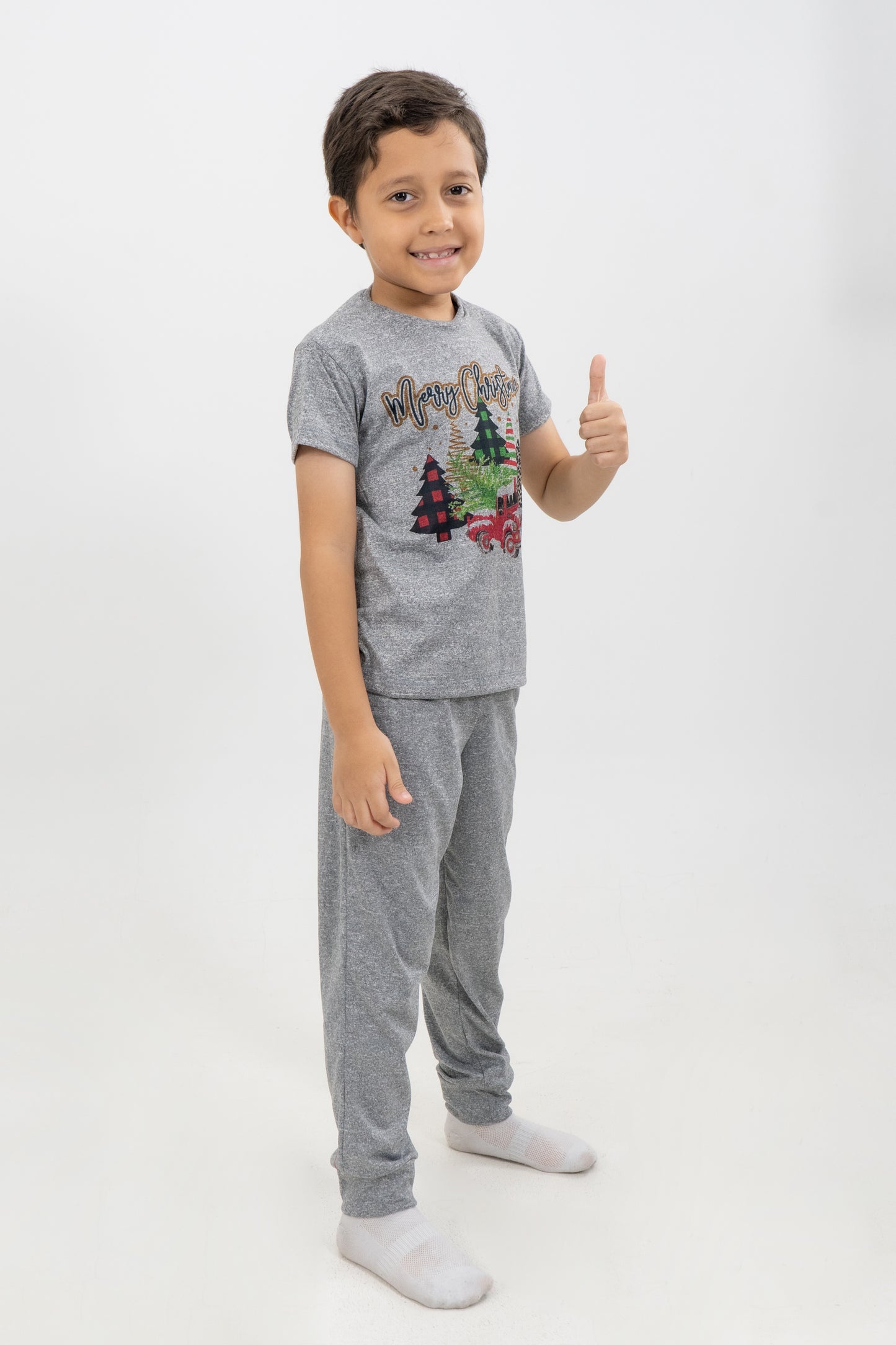PIJAMA PANTALON LARGO NIÑOS GRIS JASPE I