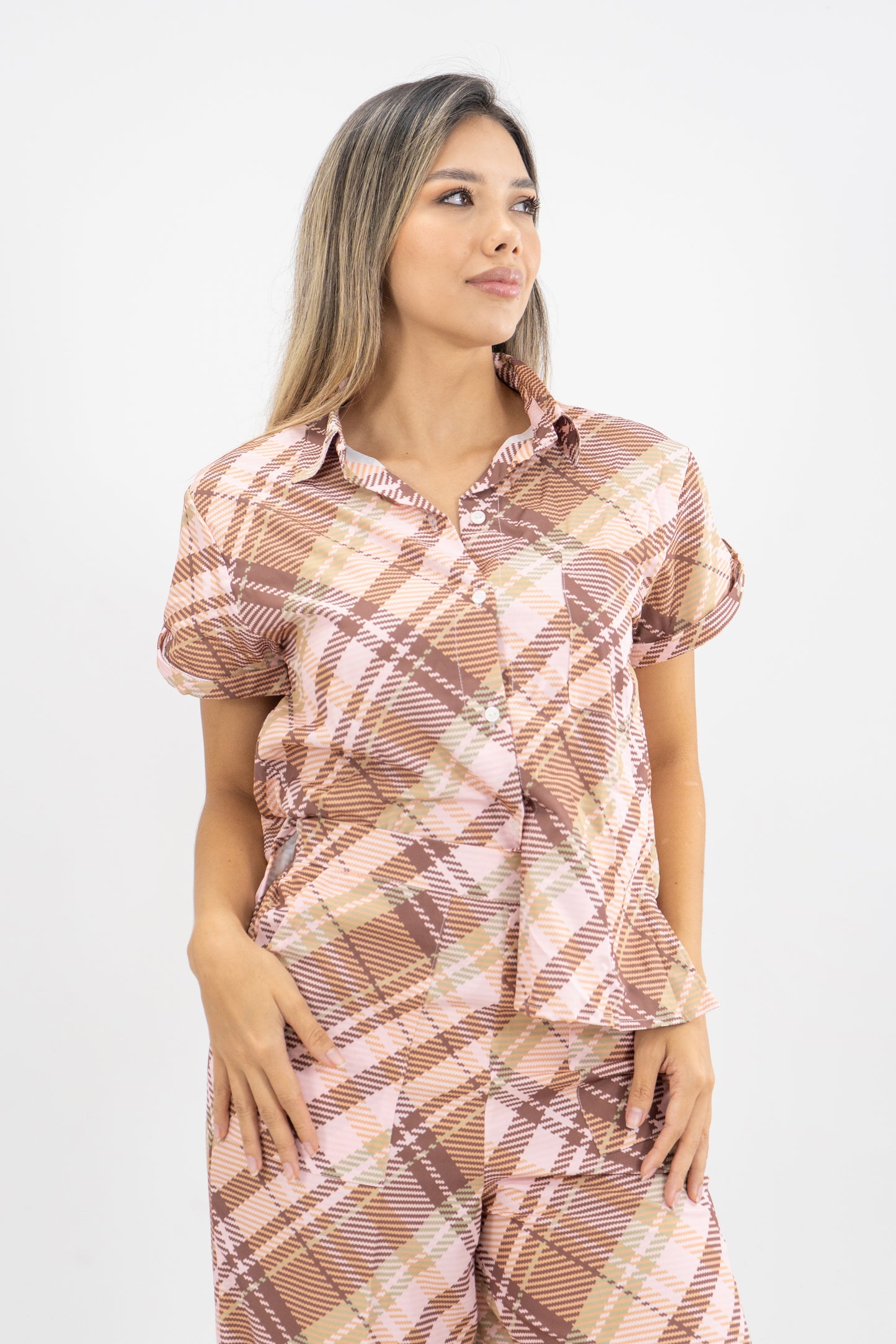 CAMISA ALEJANDRA TARTAN ST - COLOR ROSA