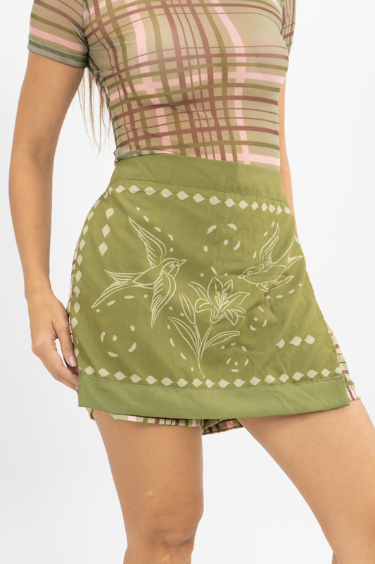 FALDA SHORT NIRA TARTAN ST - COLOR VERDE