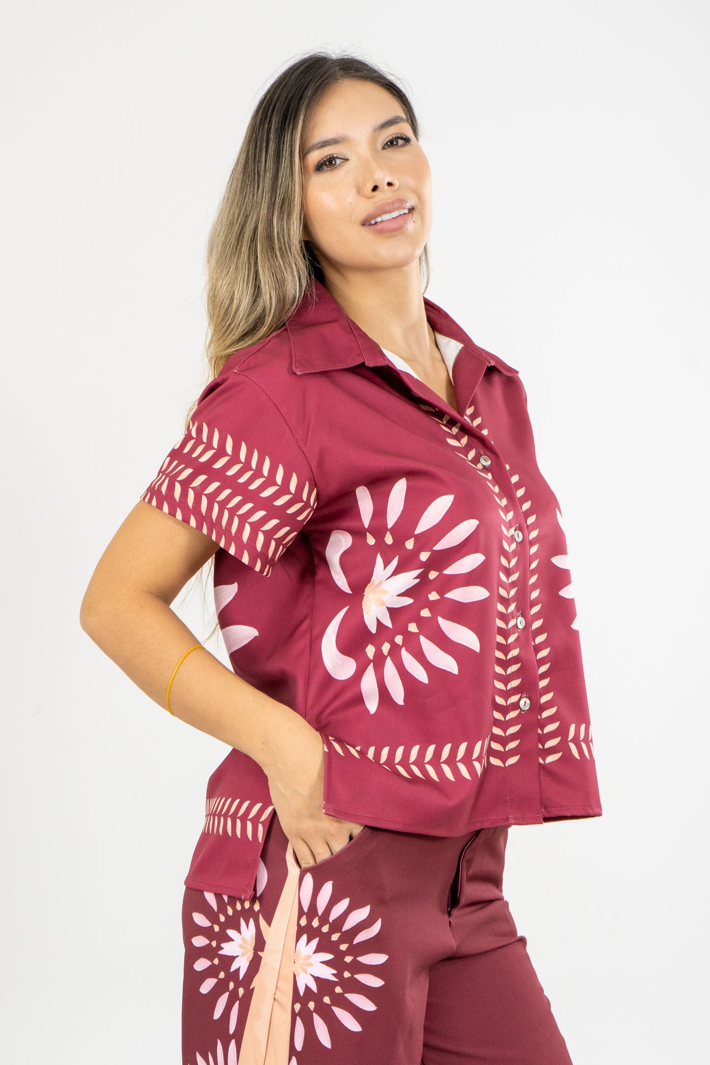 CAMISA MADISON SOLNACIENTE - COLOR VINO TINTO