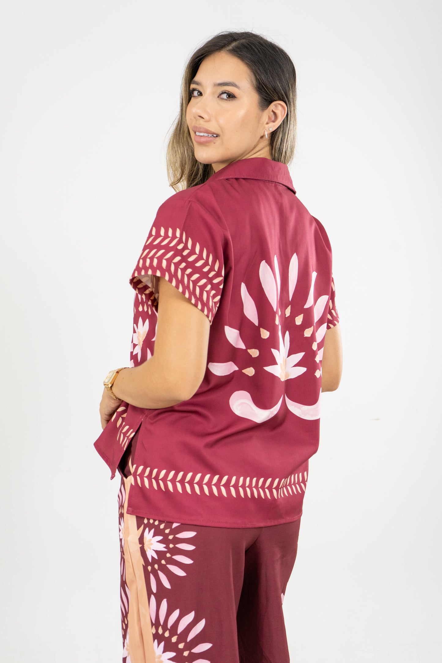 CAMISA MADISON SOLNACIENTE - COLOR VINO TINTO