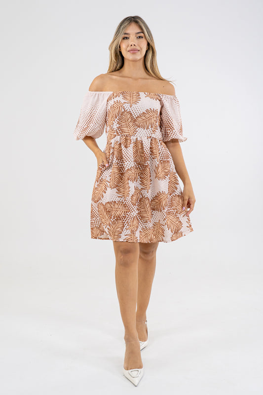 VESTIDO CORTO SOF - BEIGE