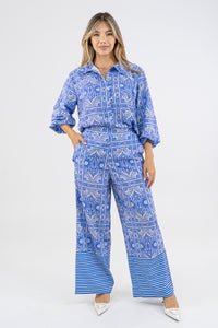 BLUSA CORINA - BLUE & WHITE