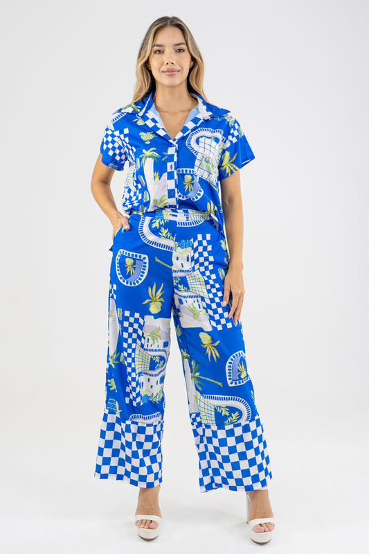 BLUSA ALICIA - CUADROS AZUL