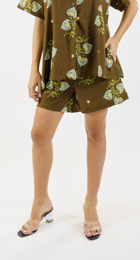 SHORT GRETA V- FLORES PASTELES MARRON