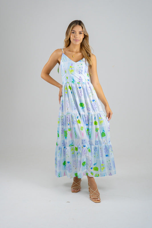 VESTIDO LARGO GINA - AZUL